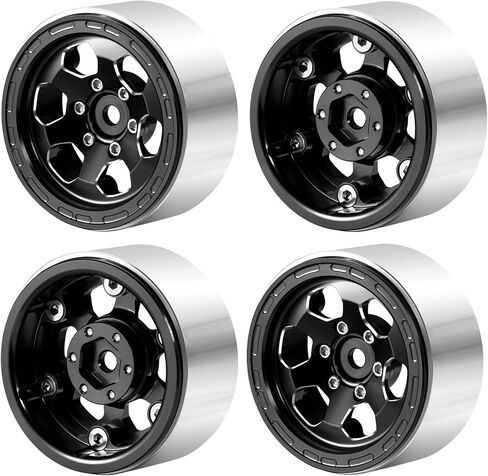 4pcs 1.3 "إطارات عجلة Beadlock مجموعة الألومنيوم 1.3 بوصة محور عجلة Beadlock Rim ＆ 70mm/2.76inch إطارات الزاحف من المطاط لـ 1/18 1/24 in Kuwait