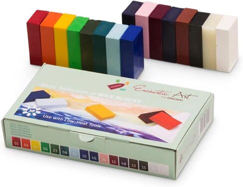 ENCAUSTIC ART The Original -SOFT PASTEL SELECTION Set of 16 -Encaustic Wax Block Colors Set -Non-Toxic, Beeswax Supplies -Handcrafted in Germany in Saudi Arabia