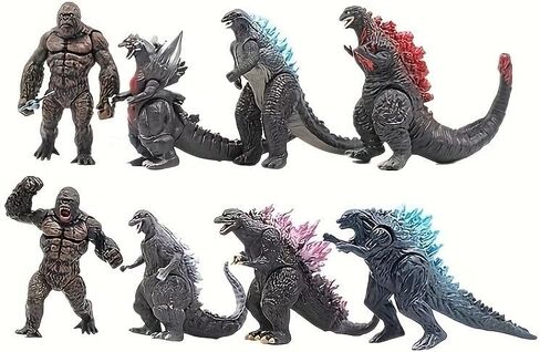 The King of Monster Toys Movable Joint Action Figures, Mini Dinosaur Playsets Kids Birthday Gifts Cake Toppers Pack (Pack of 8 Gold) in Saudi Arabia