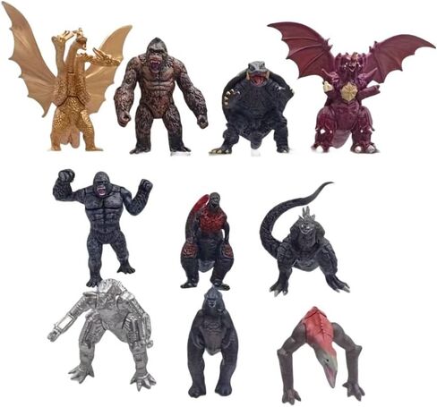 The King of Monster Toys Movable Joint Action Figures, Mini Dinosaur Playsets Kids Birthday Gifts Cake Toppers Pack (Pack of 8 Gold) in Saudi Arabia
