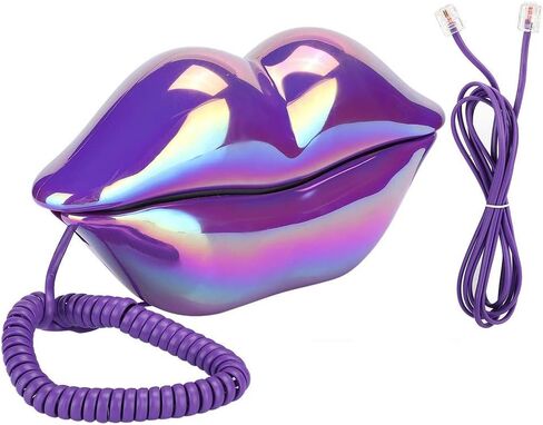 wx-3016 Creative Lip Telephone,Unique Vintage Decoration Wired Landline with Number Storage Function,Flocking Retro Sexy Landline,for Home/Hotel/Office Decor,for Gifts in Saudi Arabia