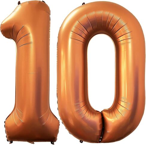 رقم 10 البالونات البرتقالية 40 بوصة هيليوم رقائق عملاقة لعشرة أعياد الميلاد لوازم الذكرى السنوية ديكورات أحداث الذكرى السنوية in Kuwait