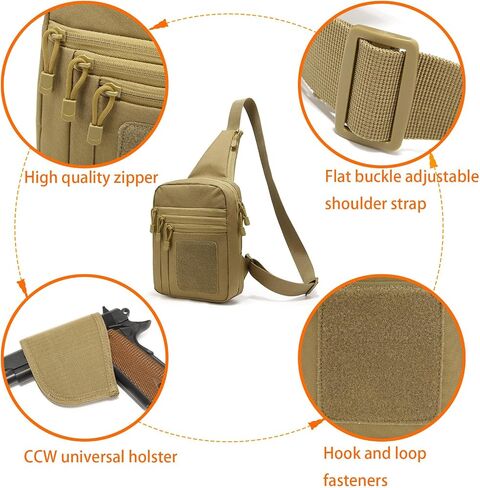 Tactical Sling Bag for Women, Gun Bag with CCW Holster Chest Crossbody Pack Shoulder Bag Concealed Carry of Handgun(Purple Right Hand) in Saudi Arabia