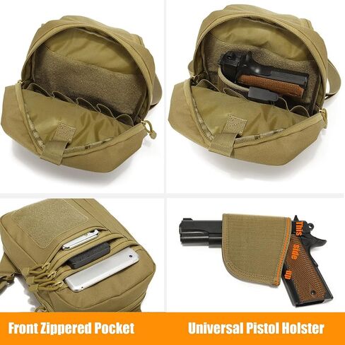 Tactical Sling Bag for Women, Gun Bag with CCW Holster Chest Crossbody Pack Shoulder Bag Concealed Carry of Handgun(Purple Right Hand) in Saudi Arabia