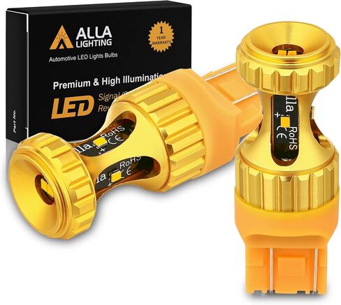 مصابيح Alla Lighting 7440 7443 LED 3000lm فائقة السطوع إشارة السيارة/عكس/إيقاف/مصابيح خلفية للفرامل DRL T20 7441 7444 W21W 7442، 6000K أبيض in Kuwait