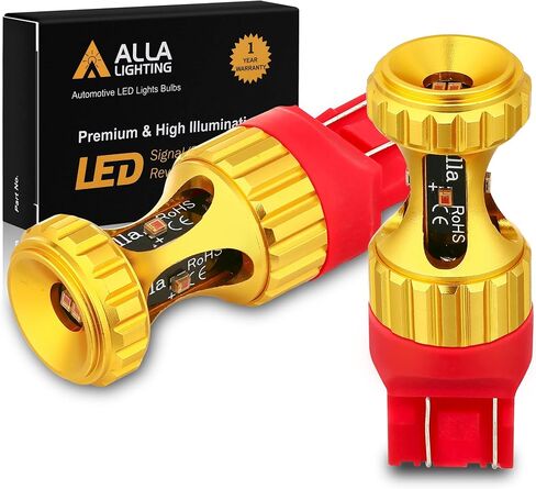 مصابيح Alla Lighting 7440 7443 LED 3000lm فائقة السطوع إشارة السيارة/عكس/إيقاف/مصابيح خلفية للفرامل DRL T20 7441 7444 W21W 7442، 6000K أبيض in Kuwait