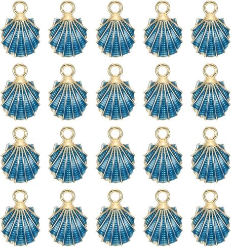 uxcell 20 Pcs Sea Shells Charm, Gold Plated Charm for DIY Mobile Phone Accessories Keychain Crafting, 19x13mm, White in Saudi Arabia