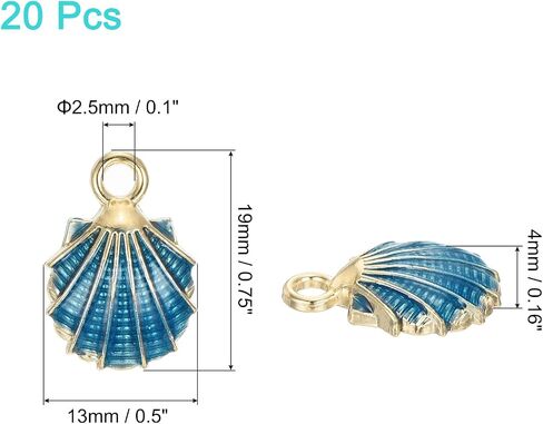 uxcell 20 Pcs Sea Shells Charm, Gold Plated Charm for DIY Mobile Phone Accessories Keychain Crafting, 19x13mm, White in Saudi Arabia