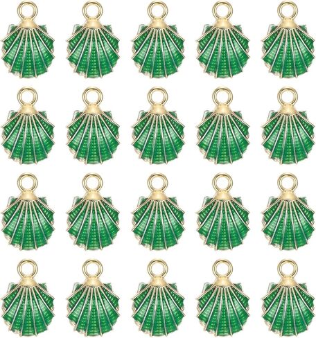 uxcell 20 Pcs Sea Shells Charm, Gold Plated Charm for DIY Mobile Phone Accessories Keychain Crafting, 19x13mm, White in Saudi Arabia