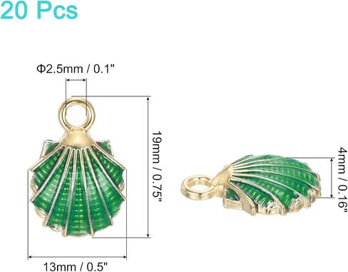 uxcell 20 Pcs Sea Shells Charm, Gold Plated Charm for DIY Mobile Phone Accessories Keychain Crafting, 19x13mm, White in Saudi Arabia