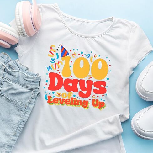Glenmal 12 Pcs 100 Days of School Iron on Transfers Stickers for Shirts 100 Days of School Decals DIY Iron on Retro Heat Transfer for Teacher Student Clothes Bag Pillow Appliques Crafts(Retro) in Saudi Arabia