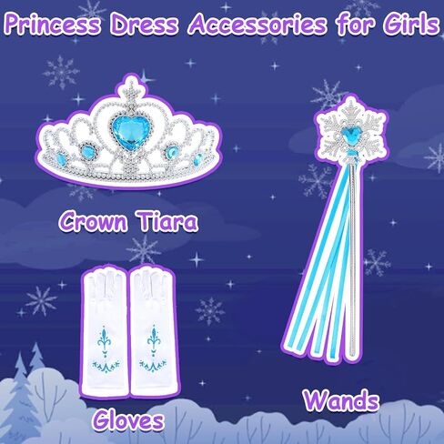 Princess Dress for Girls Snow Queen Princess Costumes Purple Princess Dress Up for Halloween Cosplay Carnival in Kuwait