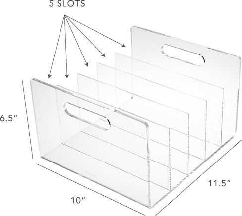russell+hazel Acrylic File Box Slim, Clear, 4.5" x 12.25" x 10" in Kuwait