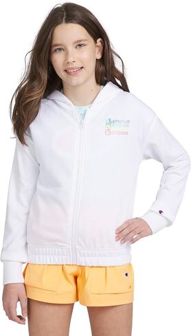 سويت شيرت Champion Kids Clothing للفتيات سويت شيرت بقلنسوة من الصوف التراثي للشباب مع غطاء للرأس (أسود، كبير) in Saudi Arabia