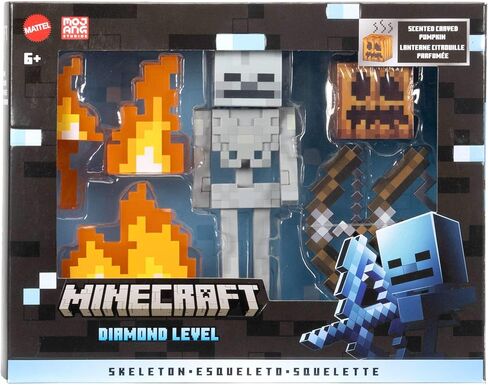 Mattel Minecraft Diamond Level Skeleton Action Figure with 6 Accessories, 5.5-in Collector Scale & Pixelated Design in Saudi Arabia