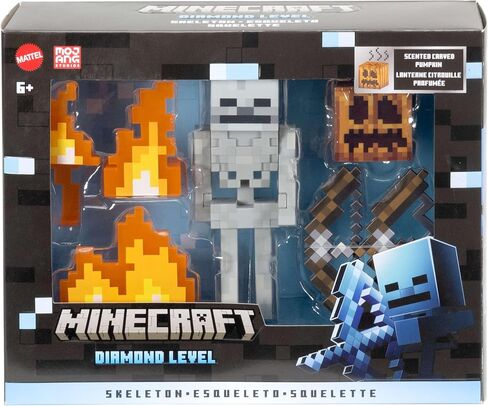 Mattel Minecraft Diamond Level Skeleton Action Figure with 6 Accessories, 5.5-in Collector Scale & Pixelated Design in Saudi Arabia
