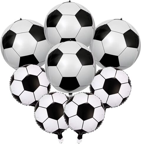 8 PCS Soccer Balloons 22 Inch Soccer Ball Ballonons لزخارف حفلات كرة القدم 4D Soccer Foil Mylar بالون كرة القدم الرياضية in Kuwait