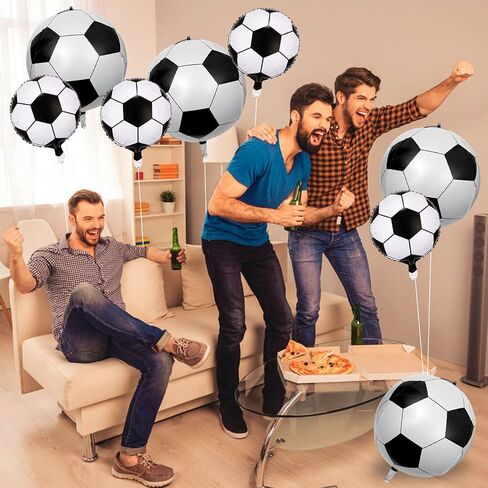 8 PCS Soccer Balloons 22 Inch Soccer Ball Ballonons لزخارف حفلات كرة القدم 4D Soccer Foil Mylar بالون كرة القدم الرياضية in Kuwait