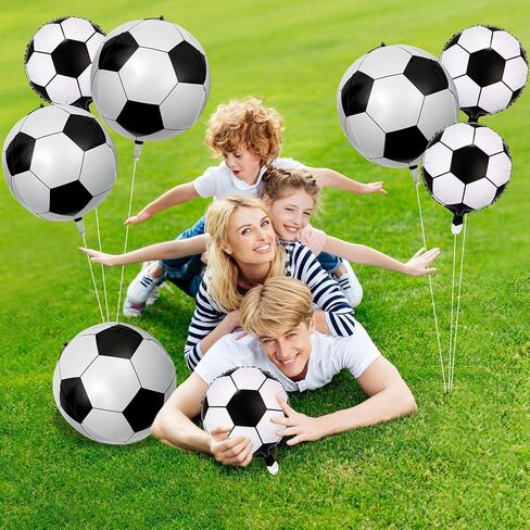 8 PCS Soccer Balloons 22 Inch Soccer Ball Ballonons لزخارف حفلات كرة القدم 4D Soccer Foil Mylar بالون كرة القدم الرياضية in Kuwait