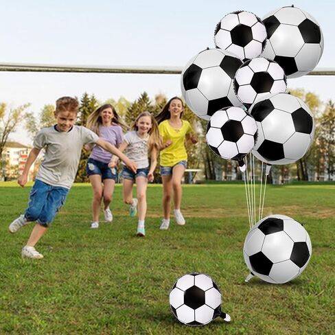 8 PCS Soccer Balloons 22 Inch Soccer Ball Ballonons لزخارف حفلات كرة القدم 4D Soccer Foil Mylar بالون كرة القدم الرياضية in Kuwait