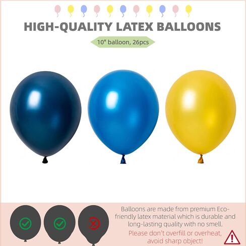 Balloon Column Kit Set of 2 With Balloons Included - Balloon Tower with Stand, Base, and Pole,Backdrop Decoration for Wedding, Baby Shower, Birthday Party, or Bachelorette Parties (Metallic Blue Gold) in Saudi Arabia