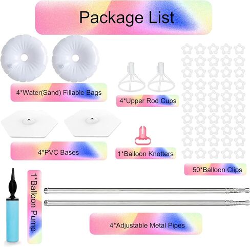 Balloon Columns Set of 2 Adjustable Metal 6.8 Feet Stands for Floor, Column Stand for Baby Shower Birthday Graduation Wedding Christmas Party in Kuwait