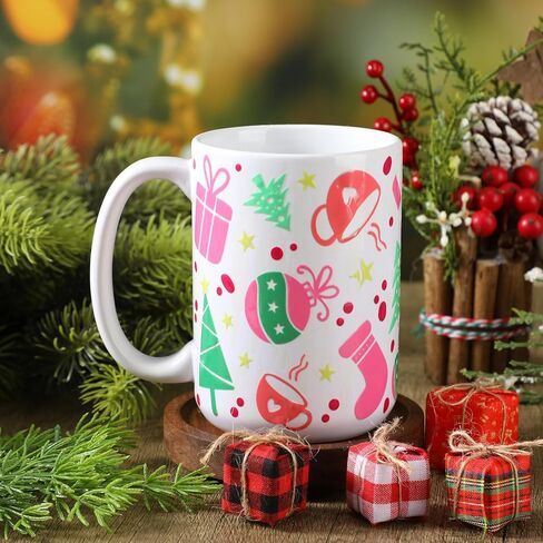 Lyrow 12 Sheets Christmas UV DTF Cup Transfer Transfer for Glass XMAS FRES ON TRANSFERS TRANSFEL in Kuwait