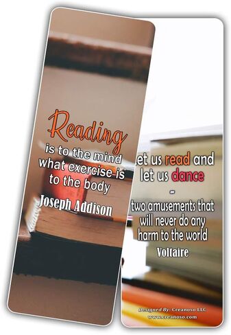 Creanoso Inspirational Literary Quotations Saying Reading Bookmarks (12-Pack) – Inspiring Motivational Bookmarker Set – Great Stocking Stuffers Gift for Men, Women, Adults, Teens, Book Lovers in Saudi Arabia
