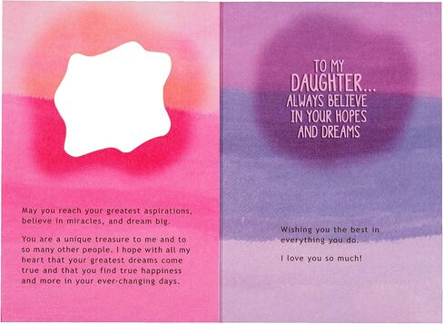Blue Mountain Arts Daughter Card (To My Daughter… Always Believe In Your Hopes and Dreams) Sweet Birthday, Graduation, or “I Love You" Card From a Mom or Dad, by Ashley Rice, 4.9" x 6.9" in Saudi Arabia