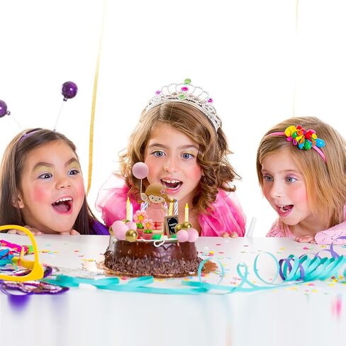 16 Pcs Princess Cake Topper With Foam Balls And Flower Cake Decoration for Girl Princess Happy Birthday Party Decorations Cake Decorations in Kuwait