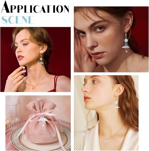 Sunnyclue 1 Box 24PCS 3D Pearl Placbrella Plass Pendants Mini Charms Acrylic Dangle Pendants مع حلقات نحاسية لأقراط DIY مجوهرات جعل الإكسسوارات إيجاد لوازم in Saudi Arabia