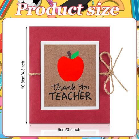 Teacher Gift Card Book Sleeves 5 Card Slots Teacher Appreciation Week Gift Cardholder 4.25 x 3.54 Inch Thank You Money Booklet for Appreciation Holiday Ornament in Saudi Arabia