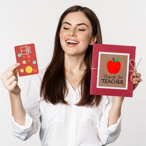 Teacher Gift Card Book Sleeves 5 Card Slots Teacher Appreciation Week Gift Cardholder 4.25 x 3.54 Inch Thank You Money Booklet for Appreciation Holiday Ornament in Saudi Arabia
