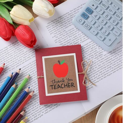 Teacher Gift Card Book Sleeves 5 Card Slots Teacher Appreciation Week Gift Cardholder 4.25 x 3.54 Inch Thank You Money Booklet for Appreciation Holiday Ornament in Saudi Arabia