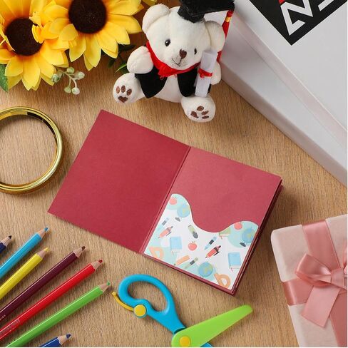 Teacher Gift Card Book Sleeves 5 Card Slots Teacher Appreciation Week Gift Cardholder 4.25 x 3.54 Inch Thank You Money Booklet for Appreciation Holiday Ornament in Saudi Arabia