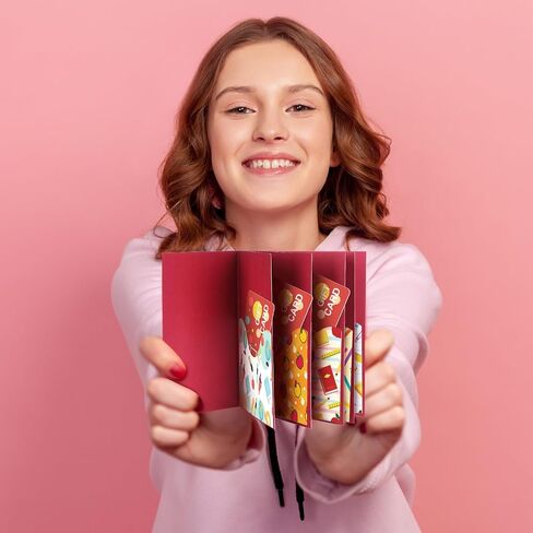 Teacher Gift Card Book Sleeves 5 Card Slots Teacher Appreciation Week Gift Cardholder 4.25 x 3.54 Inch Thank You Money Booklet for Appreciation Holiday Ornament in Saudi Arabia