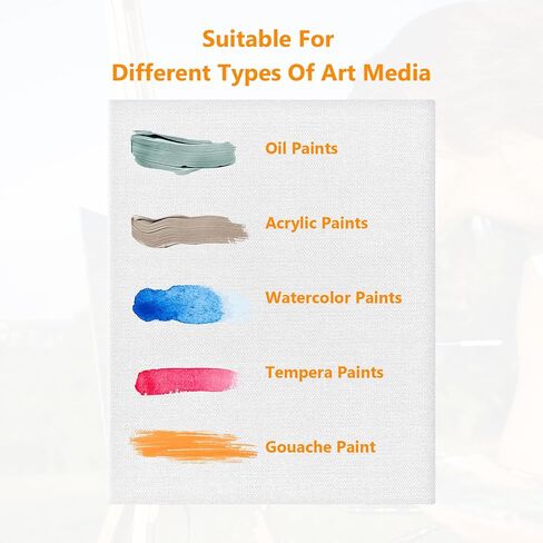 Canvas for Painting 20X25cm, 5 Packs Cotton Acid-Free Blank Canvas Board for Acrylic Paint, Oil Paint & Wet Water Art Media, Hobby Painters and Beginners in Saudi Arabia