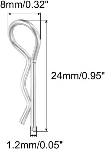 meccanixity 50pcs زاوية 30 درجة زاوية rc مقاطع الجسم عازمة الينابيع ص 24x1.2x8mm ل 1/8 1/10 1/16 النموذج RC Car Car Carler Showp Shell قطع الغيار (Silver) in Saudi Arabia