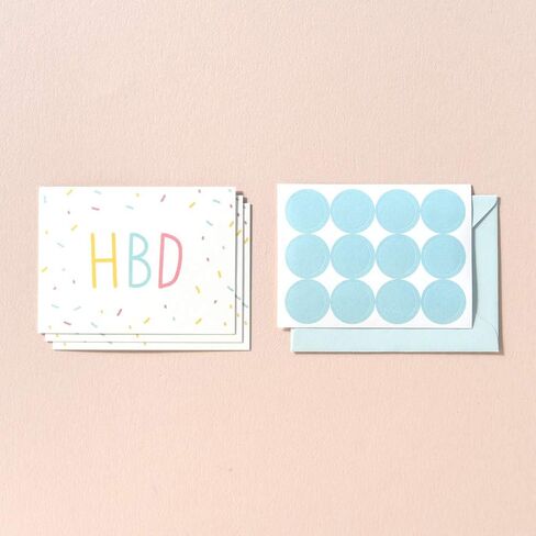 Monolike Day-by-day Card, Happy birthday ver.2 - Mix 36 Mini Single cards, 36 envelopes, 36 stickers Package in Saudi Arabia