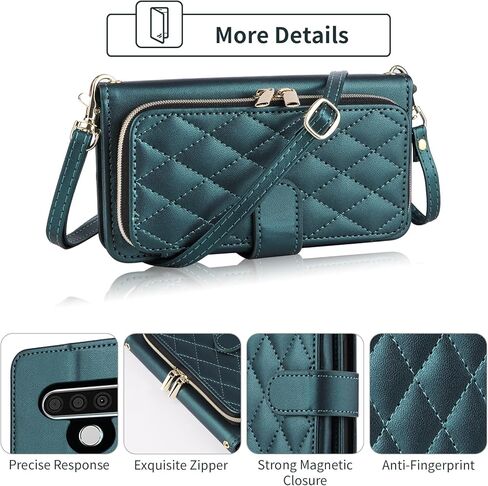 Argyle Wallet Case for LG Stylo 6/Stylo6 Plus/K71 Stylus with Wrist Strap Shoulder Strap, 9+ Card Slots Zipper Purse Stand Cell Phone Cover for LGStylo6 6+ 6plus Style 06 Six 2020 Deep Purple in Kuwait