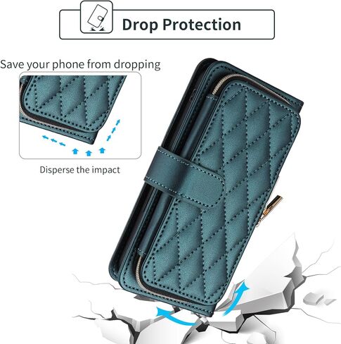 Argyle Wallet Case for LG Stylo 6/Stylo6 Plus/K71 Stylus with Wrist Strap Shoulder Strap, 9+ Card Slots Zipper Purse Stand Cell Phone Cover for LGStylo6 6+ 6plus Style 06 Six 2020 Deep Purple in Kuwait