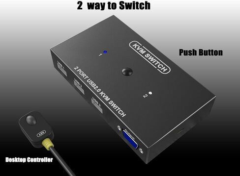 8K HDMI KVM Switch 2 Port - Support Ultra HD 8K(7680 * 4320)@60Hz,4K@60Hz/120Hz/144Hz, 3 USB Selecter for 2 Computers Share Keyboard Mouse Printer Headset, 2 HDMI 2.1 & USB Cable Included in Saudi Arabia