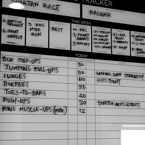 Glassboard Studio Highled Glass Glass Dry Poard - Planner المثالي ، والهدف ولوحة المهام لتتبع اللياقة - لوحة جدولة مثالية للمنزل والشقة واستخدام الصالة الرياضية (18 بوصة 24in) in Kuwait