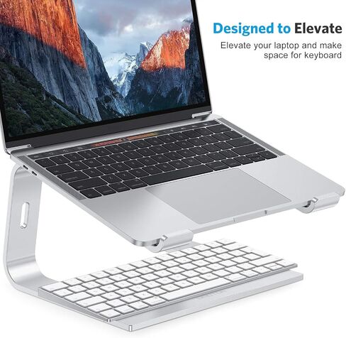 OMOTON Laptop Stand, Detachable Mount for MacBook Air/Pro Dell HP Silver | 11-17" Laptop Holder for Desk, Notebook Computer Mount, Lightweight Cooling for Desk, Ergonomic Home Office in Kuwait