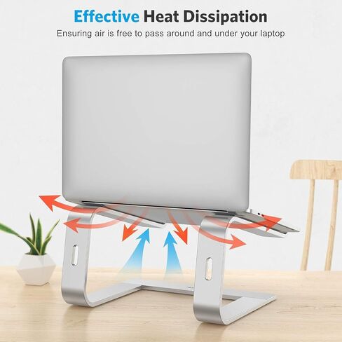 OMOTON Laptop Stand, Detachable Mount for MacBook Air/Pro Dell HP Silver | 11-17" Laptop Holder for Desk, Notebook Computer Mount, Lightweight Cooling for Desk, Ergonomic Home Office in Kuwait