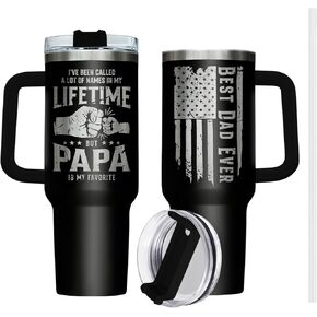 34HD DOPH DAY GIFTS ، DADPOOL Tumbler with Monled Straw 40 Oz Stainless Steel ، Dad Nutrition Facts Facts ، Daddy Birthday Gifts من ابنة ، الابن ، الزوجة
