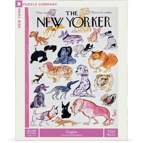 New York Puzzle Company - New Yorker Doggies - 750 قطعة بانورامزو لليالي لعبة العائلة من قبل كينيث ماول