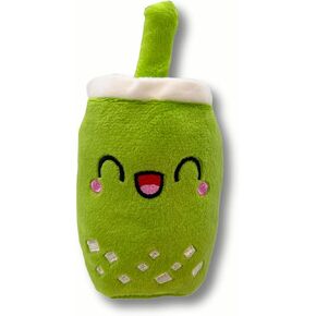 Drinks Plush Dog Toy, Squeaker, Interactive Pet Toy for Small and Medium Dogs Teeth Cleaning Self-Entertertrainment (Green Pudding Milk Tea)