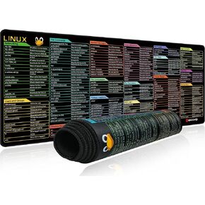 Mouse Pad with Linux Commands Line - Extended Large Cheat Sheet Mousepad 31.4x11.7 inch Shortcuts Desk Mat to Kali/Red/Hat/Ubuntu/OpenSUSE/Arch/Debian/Unix Programmer 0246