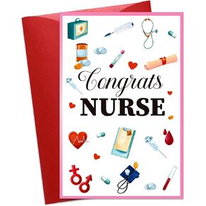 Nurse Graduation Cards - Nursing School Graduation Gift Card Congrats Nurse Gifts for Her New Nurses Medical Nurses Cards for RN Midwife Nicu Nurse